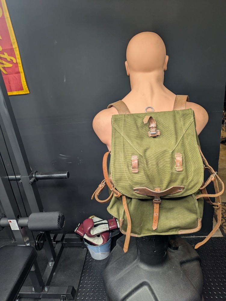 Romanian Army Rucksack w/ Leather Straps