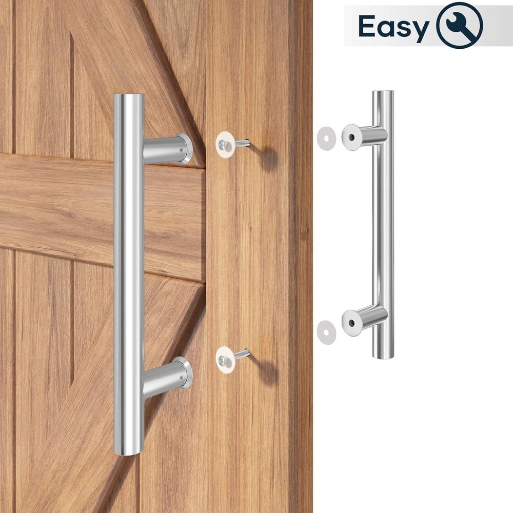 2 Pack EaseLife 12" Stainless Steel Double Sided Push Pull Door Handle,