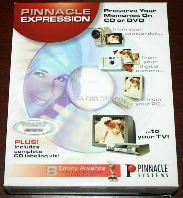 Pinnacle Expression 2.0 Video Picture Burn to DVD CD Computer Software Label Kit