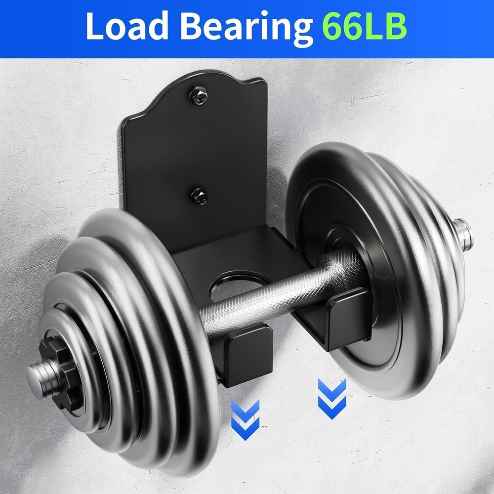 EVA-Padded Barbell Wall Rack Holder - Space-Saving Gym Storage Solution