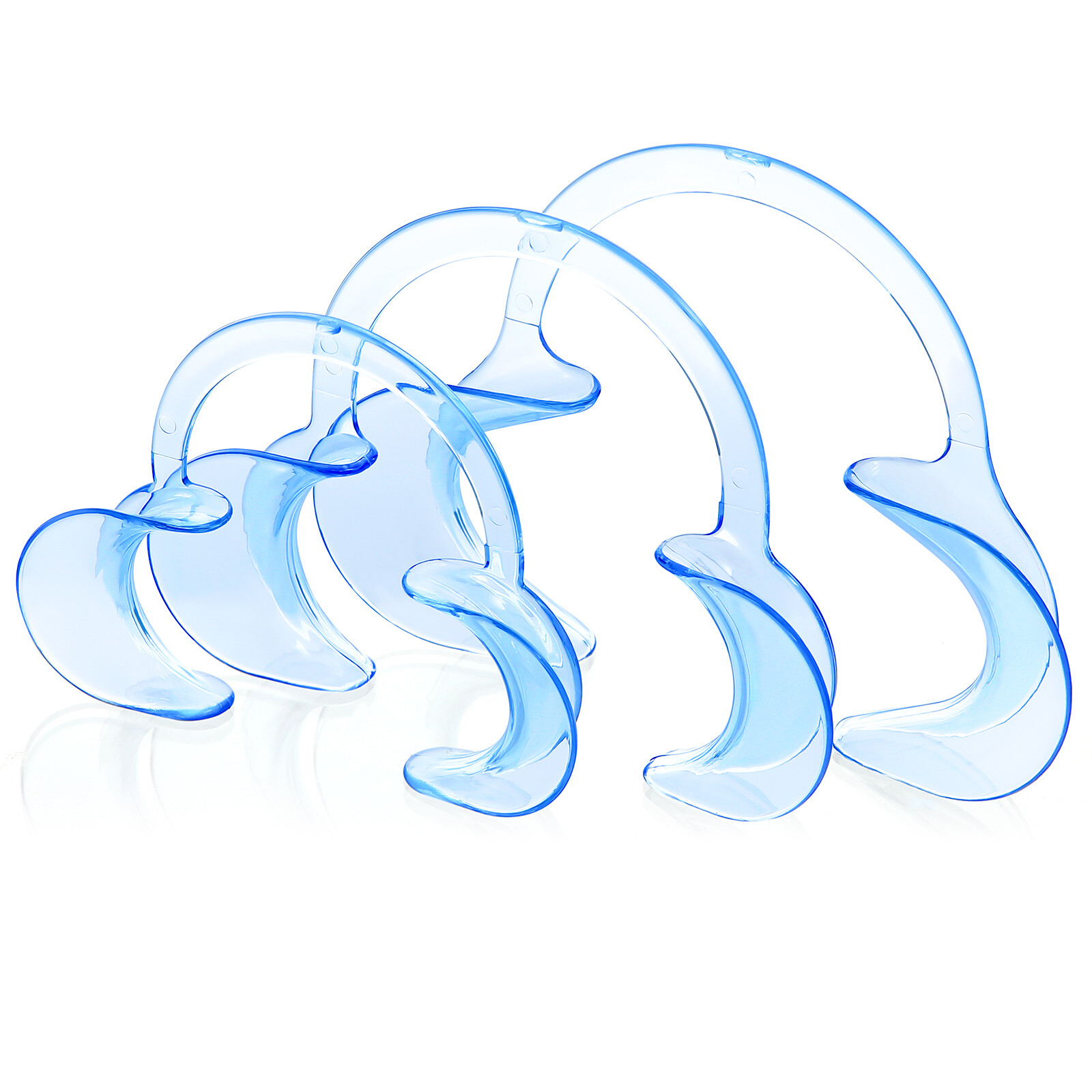 JMU Dental C-Shape Cheek Retractor Mouth Opener Autoclavable S+M+L 3pcs Blue