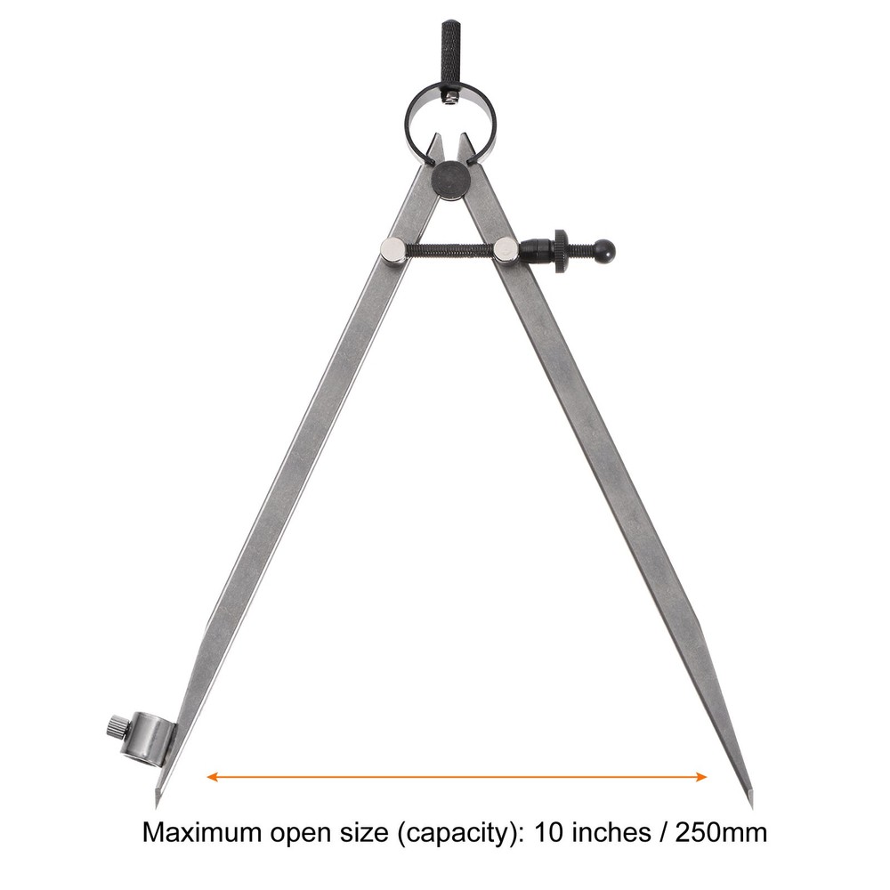 Spring Joint Caliper 10" Adjustable Spring Divider Caliper with Pencil Holder