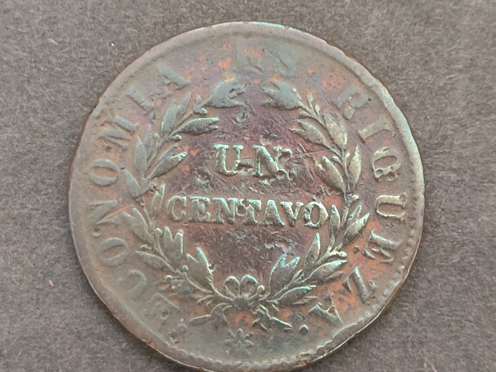 1853 - Un Centavo - Chile - Poor