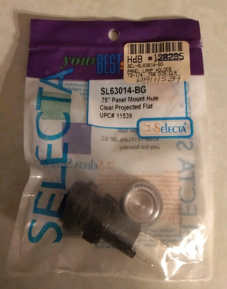 PANEL LAMP CLEAR PROJECTED FLAT LENS 0.75"PANEL MOUNT  HOLE SELECTA SL63014-BG