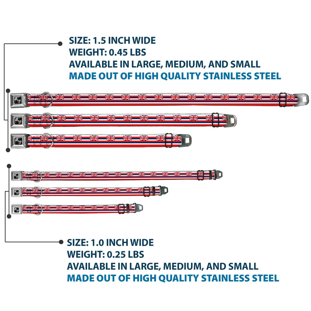 Dog Collar Bone Hawaii Flag Continuous Repeat Small 9.5-13"