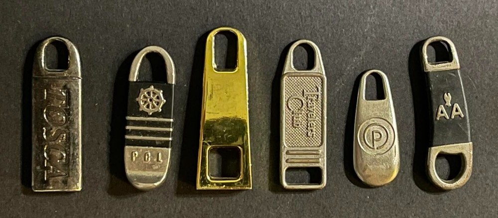 Lot of (6) Assorted Luggage Replacement Zipper Pulls.