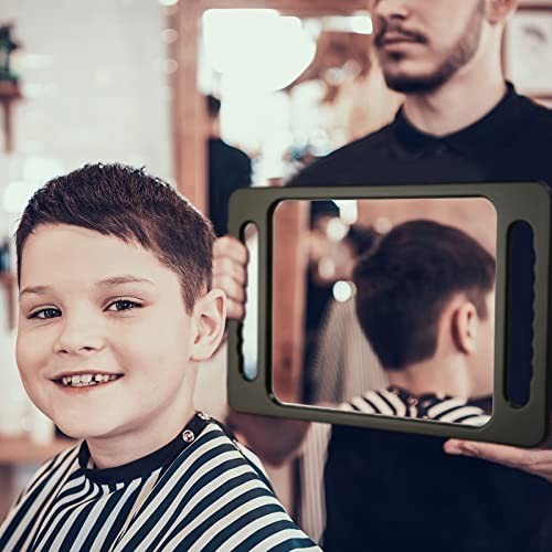 Large Double Handle Hand Mirror - Unbreakable Rectangular Hair Salon Tool, 15.75