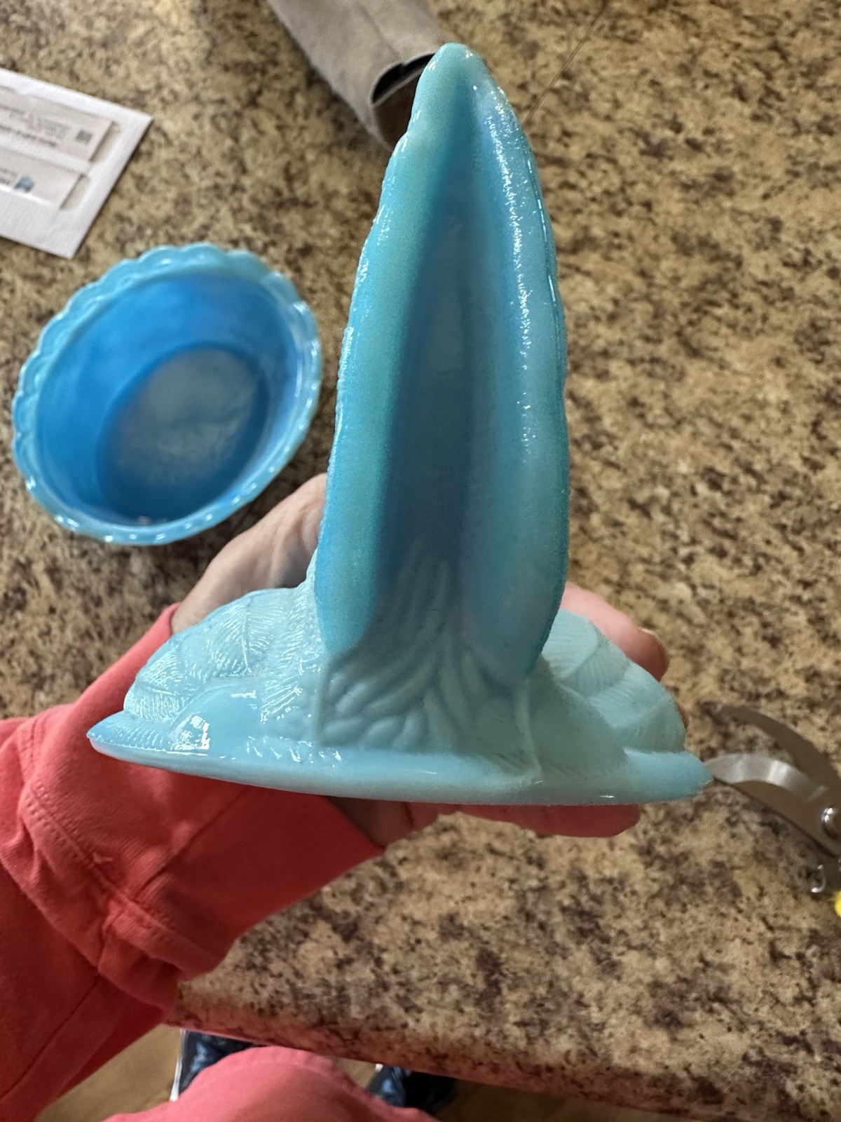 Westmoreland Hen On Nest Collectible Vintage Blue Milk Glass Style