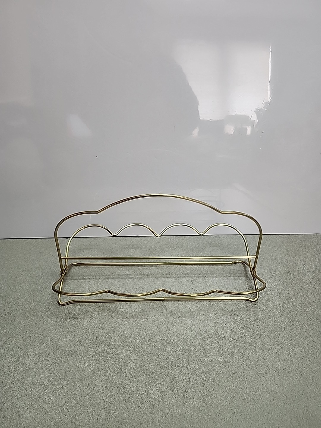 Vtg Libbey Collapsible Drinking 8 Glass Caddy Carrier MCM Barware Gold