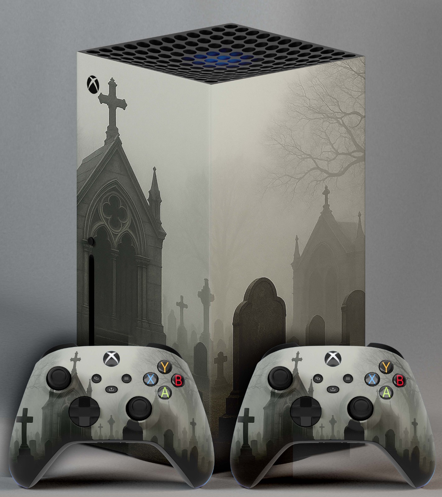 Xbox Series X Console & Controller Vinyl Skin Wrap – Cemetery