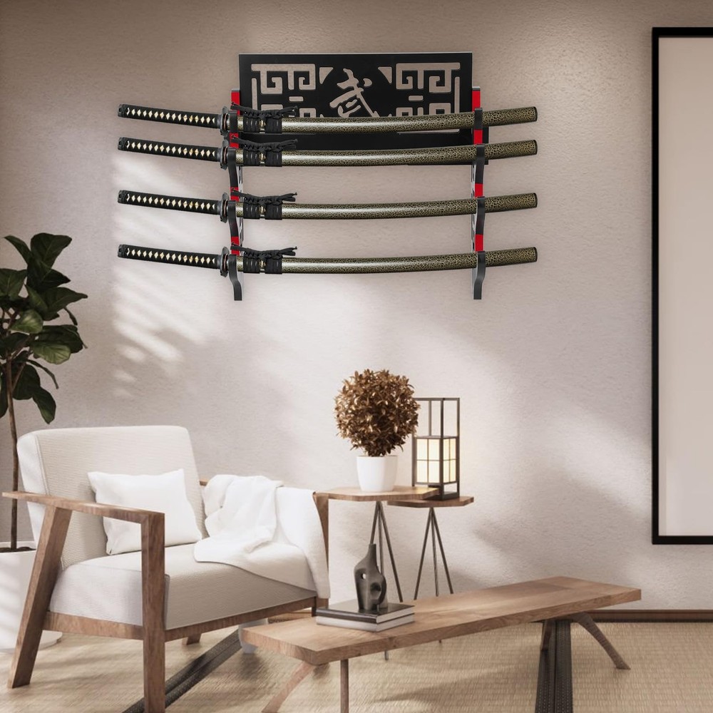 JOUTYFOR Katana Mount Sword Holder Stand Wall Samurai black