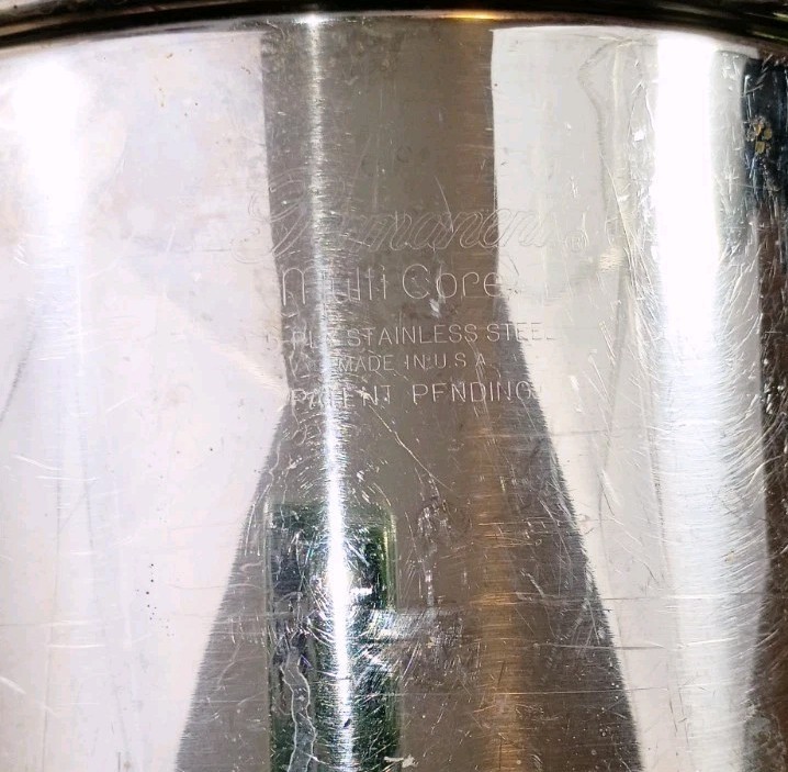 Vintage Permanent 5PLY MULTI CORE STAINLESS STEEL USA Saucepan & Steamer Basket
