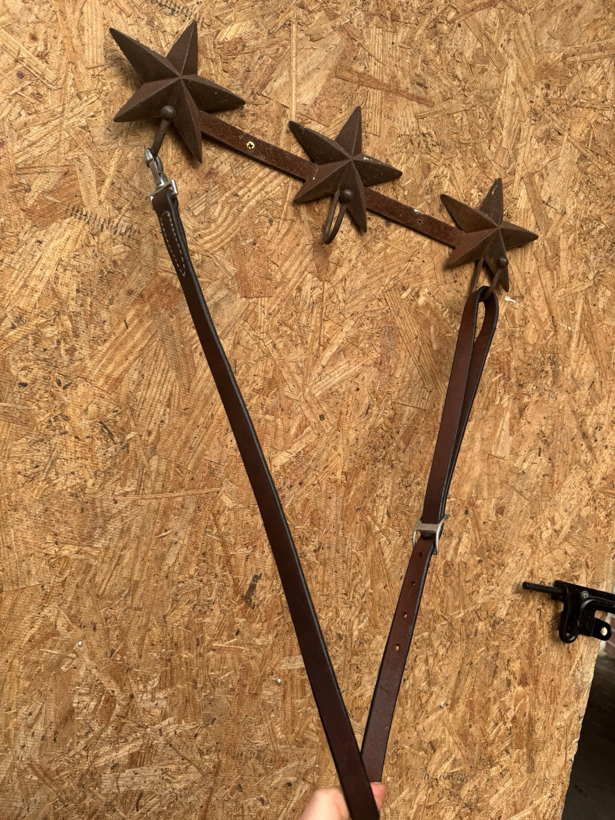 USED LEATHER TIE DOWN STRAP BROWN