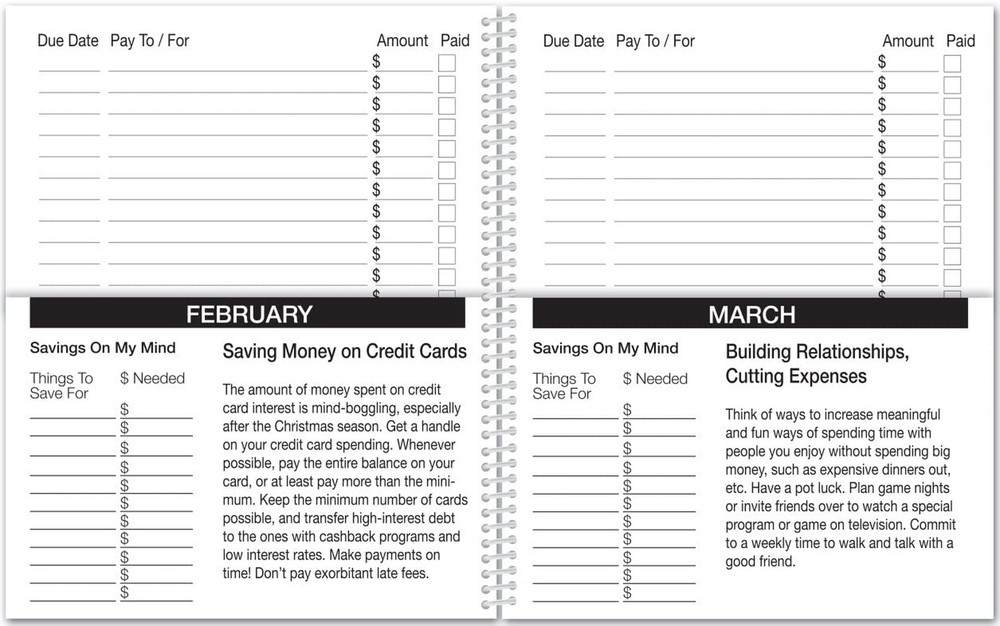 Large Print What's Due Organizer