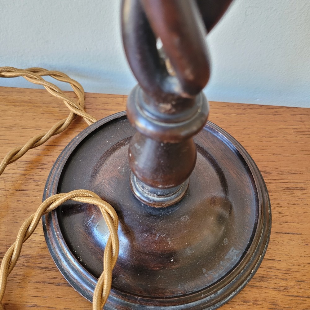 Antique Barley Twist Table Lamp Pull Switch Needs Rewire