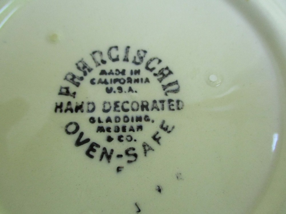 (5) Franciscan Earthenware USA 6" Bread Dessert Side Plates Apple Pattern