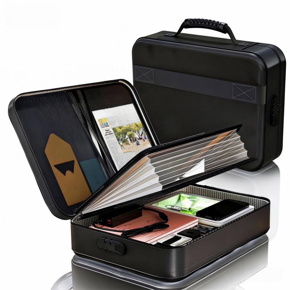 Fireproof Document Box (Soft-Shell) with Lock & Waterproof Zipper, 5200°F Saf...