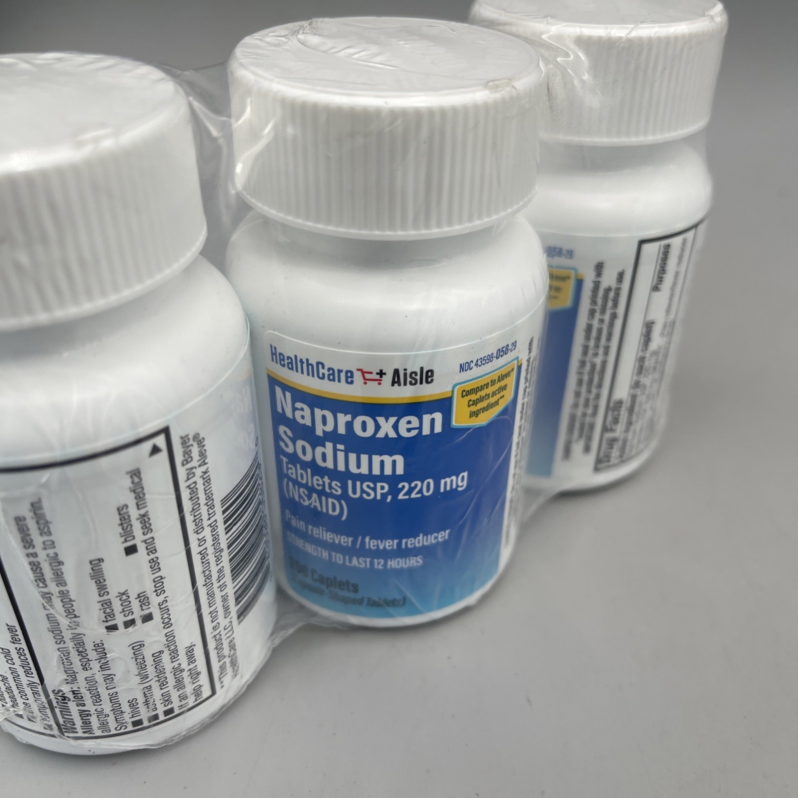 600 Caplets HealthCareAisle Naproxen Sodium Pain Reliever Tablets USP 220 mg