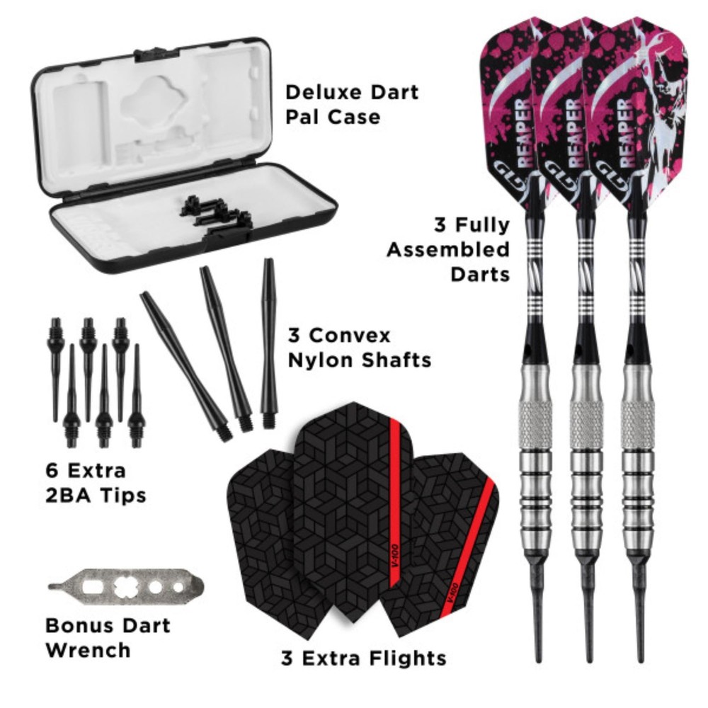 Viper Grim Reaper 80% Tungsten Soft Tip Darts 18g - Thin Ringed Barrel