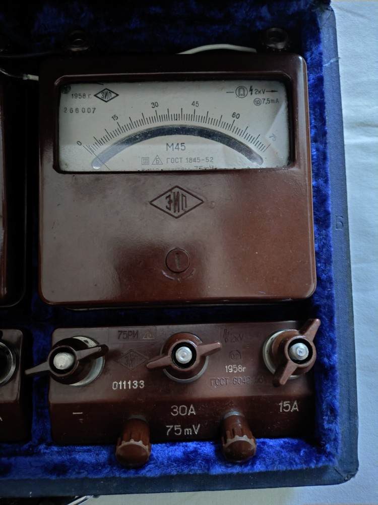 Rare Soviet Voltmeter Suitcase Set CHK-1 / ЧК-1