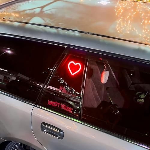 Car LED Ambient Light, Triangle or Back Window Light, Red Heart Pattern