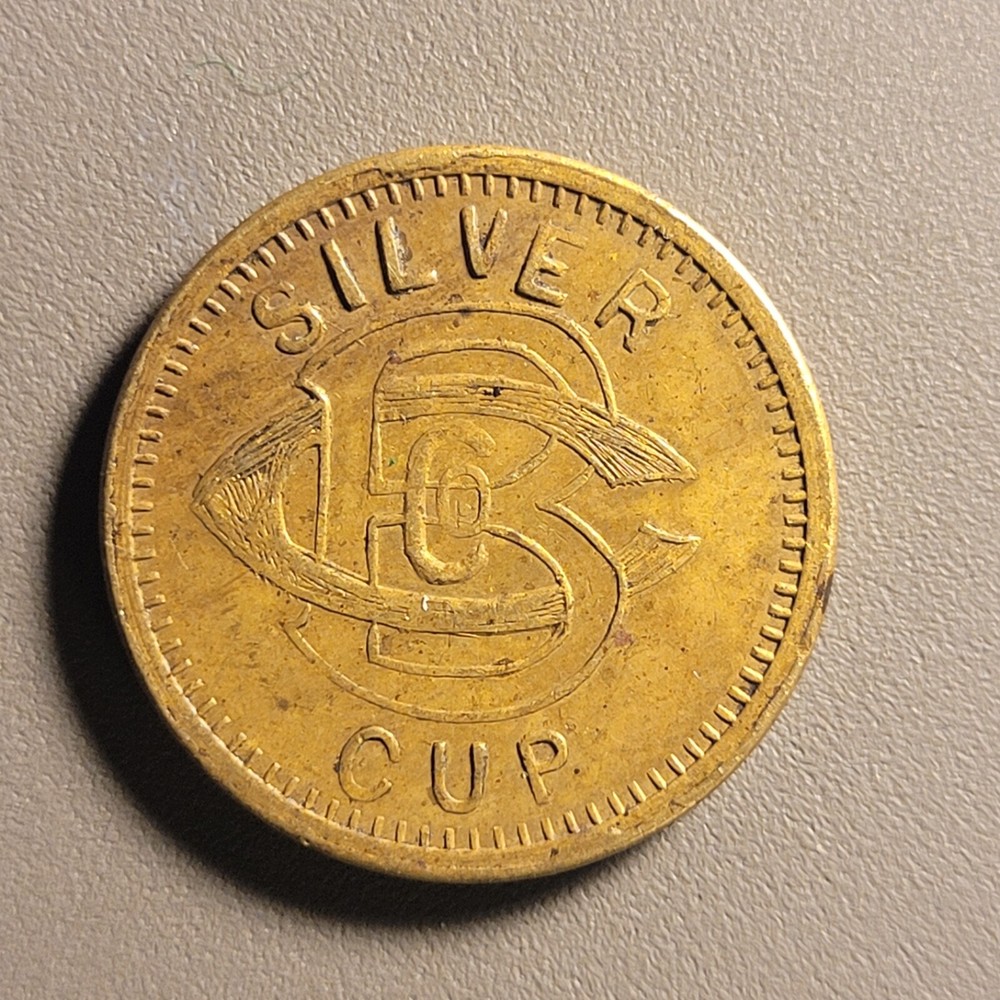 Vintage Silver Cup Token - Good For 5 in Trade