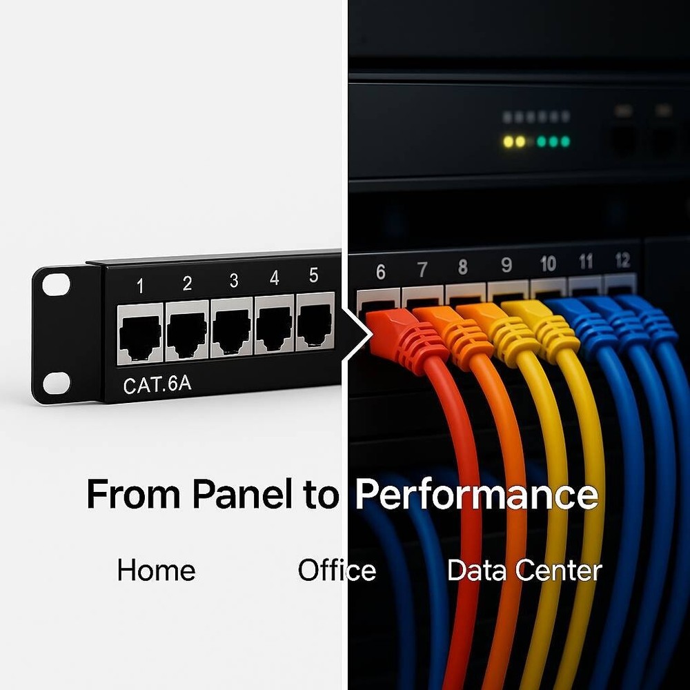 24 Port Cat6A CAT6 CAT5E Shielded Patch Panel 10G Ready Cable Management Metal