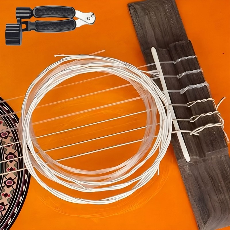 Professional Classical Guitar Bridge Saddles Nut And Strings Replacement Pack