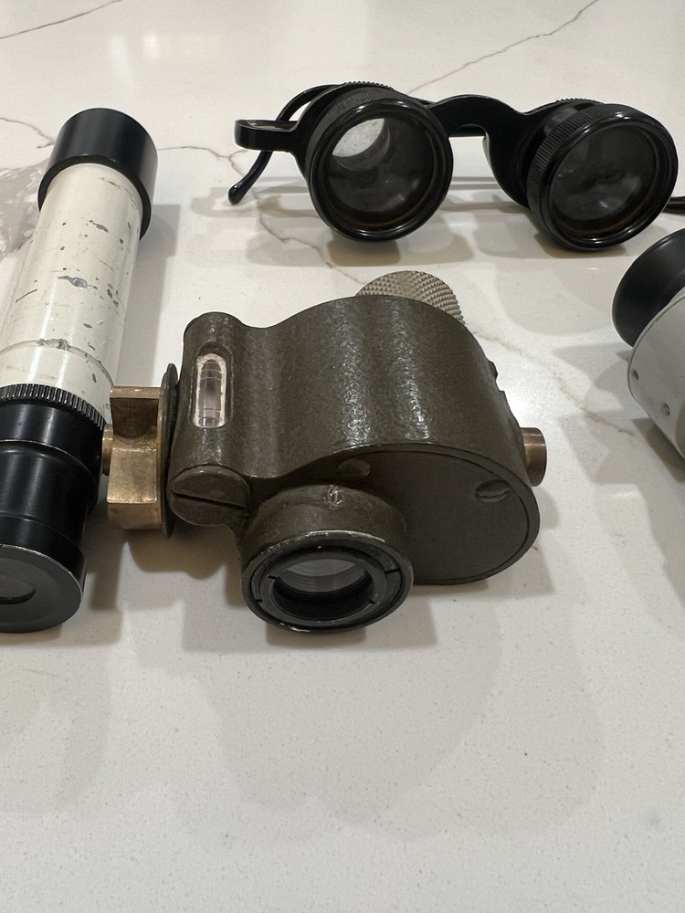 US WW2 M1 Aiming Circle Scope Lens Glasses Moorse Code Equipment Lot