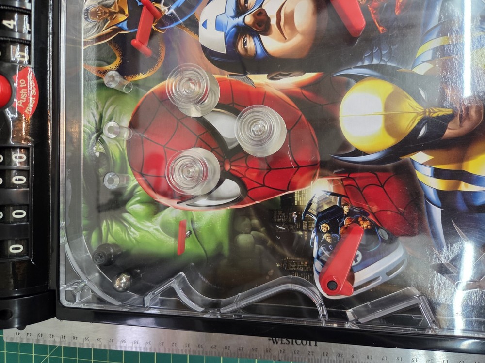 Marvel Heroes Pinball Machine Electronic Tabletop Arcade Toy Vintage TSTD *READ*