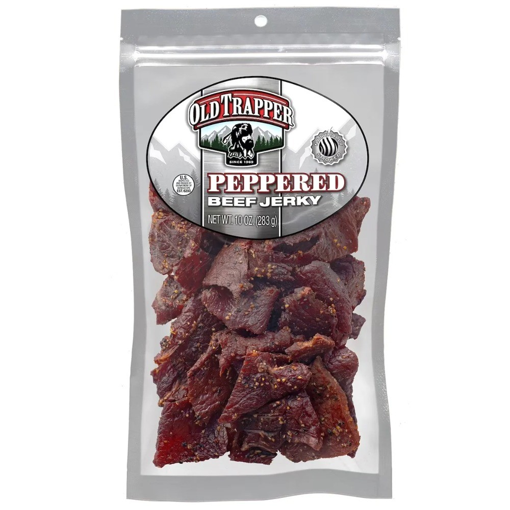 (2 pack) Old Trapper Peppered Beef Jerky 10oz Resealable Bag