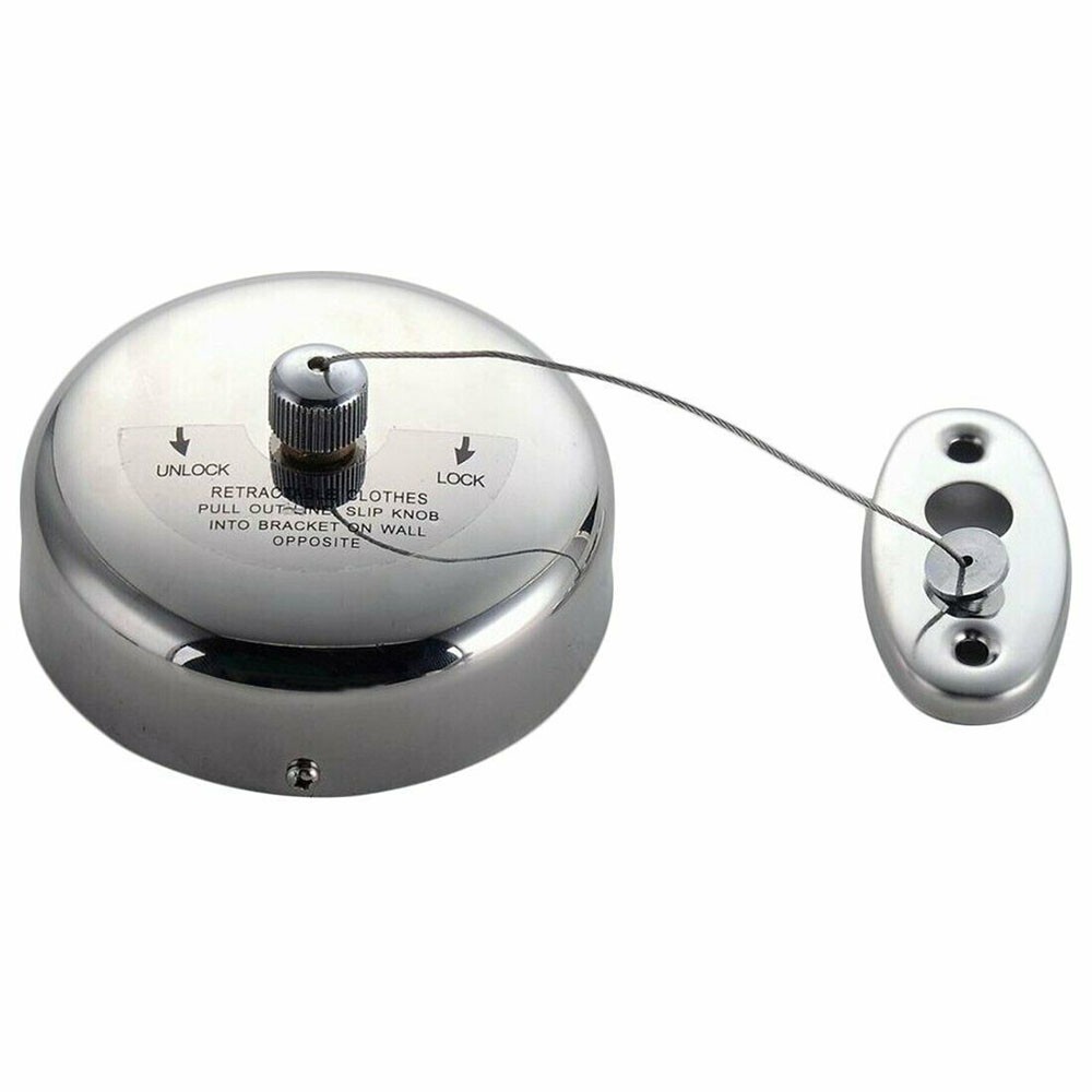 9ft Retractable Clothesline In/ Outdoor Hanging load-bearing 11lb Screw Fixation