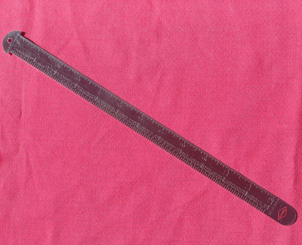 GAEBEL 612-12 Printers Ruler USA Agate