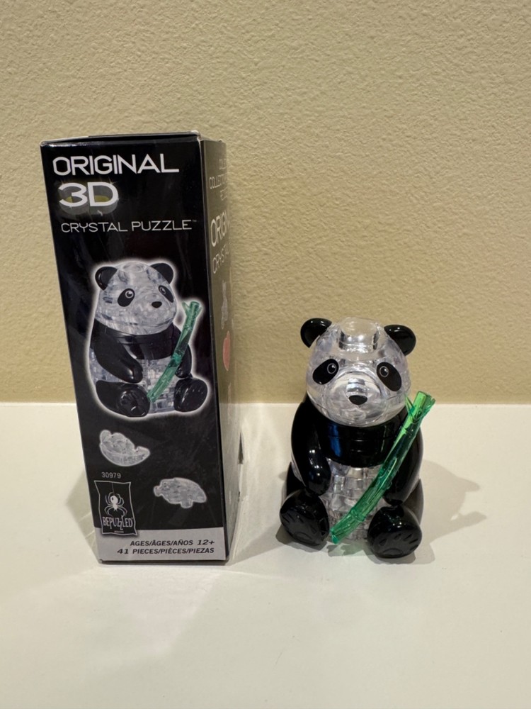 Original 3D Crystal Puzzle, Panda, Complete, EUC with Box