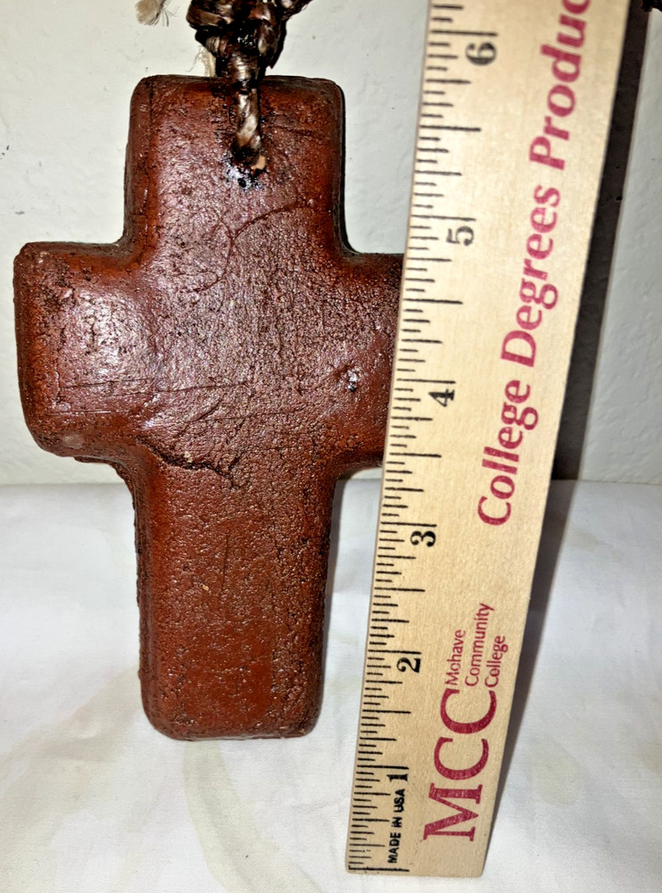 Rustic Textured Cross Handmade 5 ½”