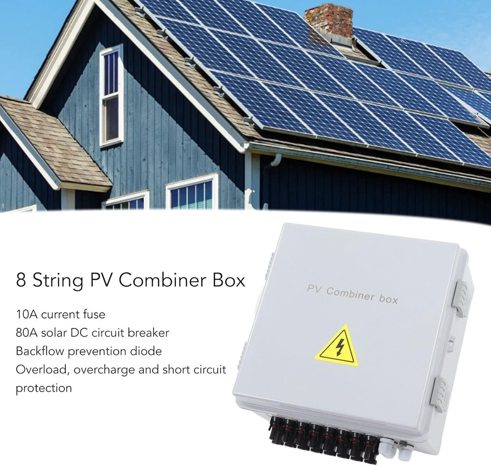 8 String Waterproof Solar Combiner Box with 80A Breaker for PV Systems