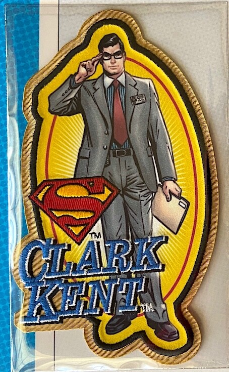 CLARK KENT PATCH on INFO CARD ~ Willabee & Ward ~ DC COMICS PATCH COLLECTION