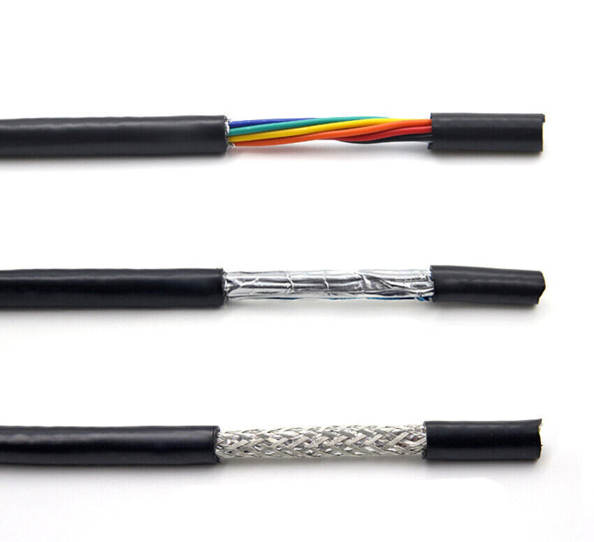 UL2464 24AWG Shielded Cable - 2-12 Core Options, Black, Custom Length