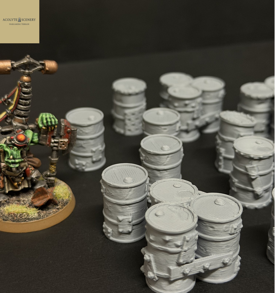 Wargaming Terrain V’Ork’Us Barrels Sci-fi compatible with warhammer 40k