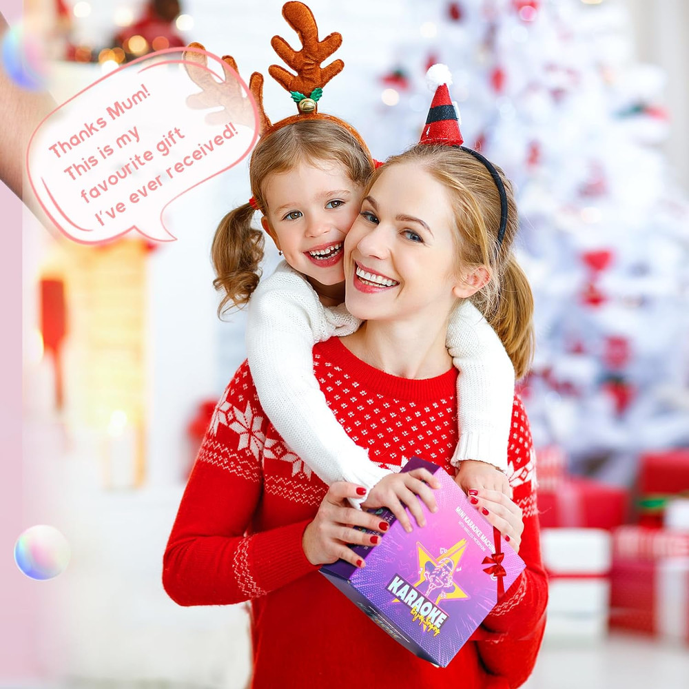 Mini Karaoke Machine for Kids Adults, Bluetooth Speaker with 2 Wireless Micropho