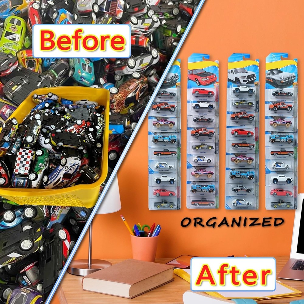 5 Pcs Model Car Display Case Wall Mount Compatible with Hot Wheels Match-Box.