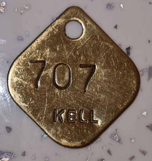 KELLINGLEY COLLIERY BRASS  PIT CHECK TOKEN 707