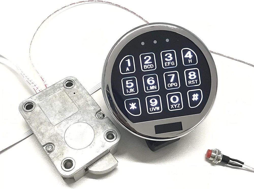 2Set Gun Safe Lock Replacement LED Keypad Chrome & Swing Bolt Electronic Lock