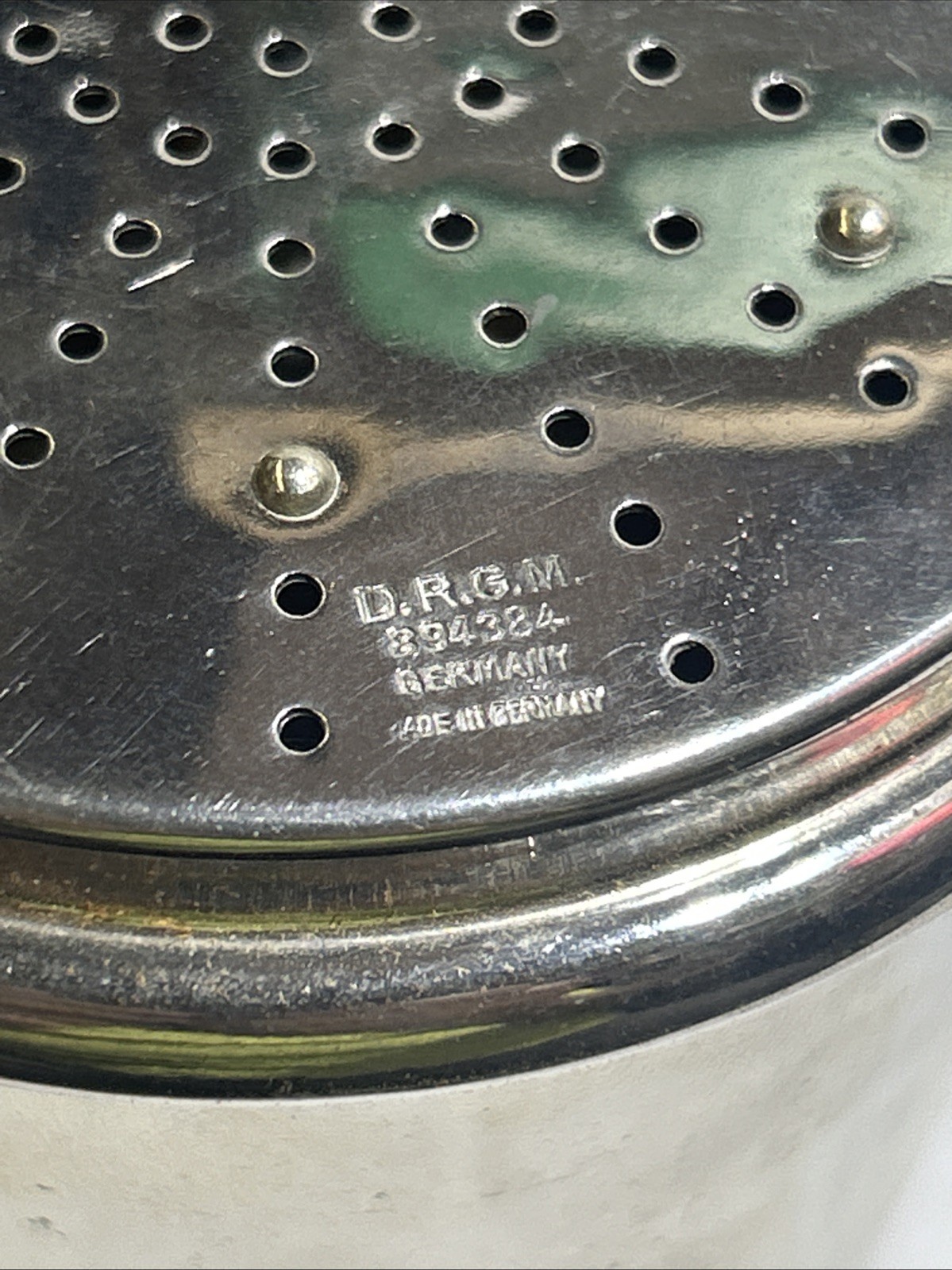 Vintage Made in Germany D G R M Travel Cocktail Shaker Set with Leather Holder