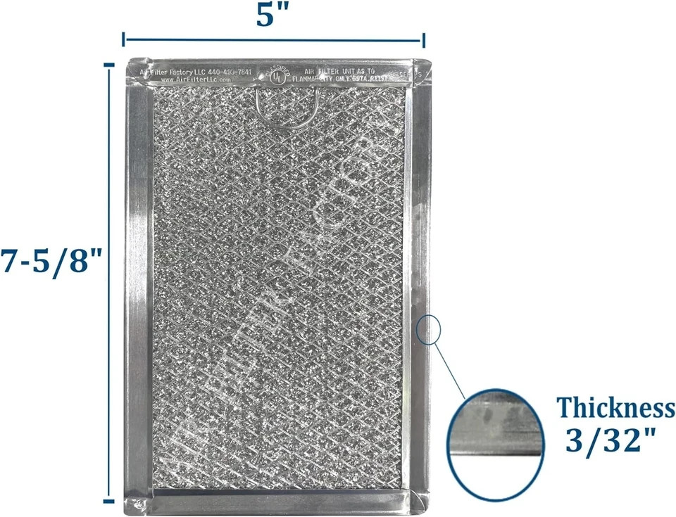 12-Layer 5" x 7.5" Pull Tab Microwave Grease Filter Replacements For Many GE,...
