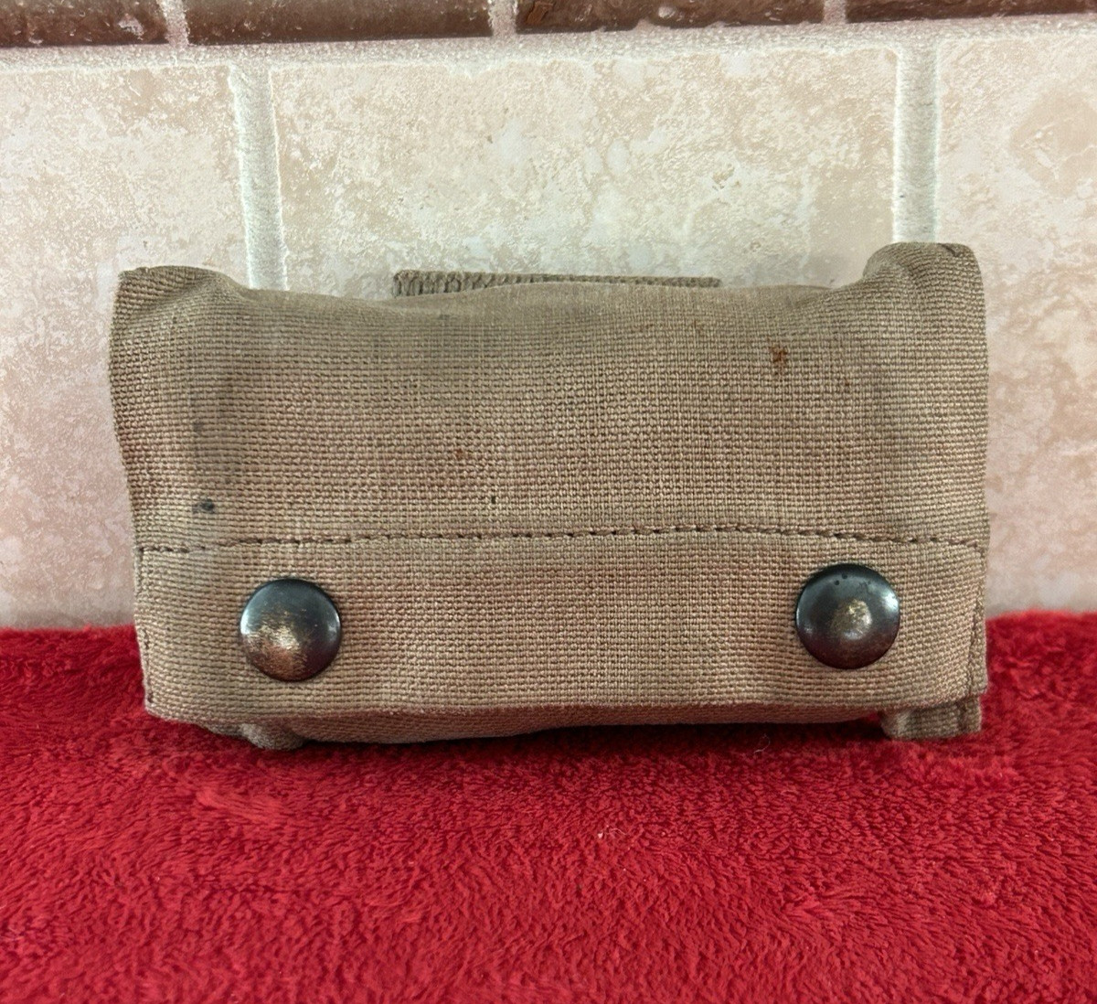 WW1 US Army M1910 First Aid Carlisle Bandage Pouch 1917 UNIT MARK WWI Artillery