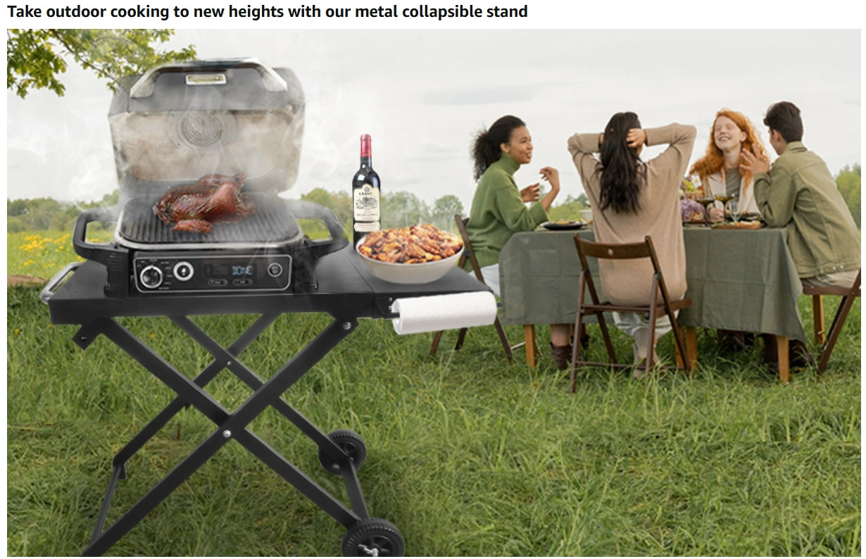 METAL Collapsible Grill Stand Fits Ninja Outdoor for OG701 OG751 OG700 Series