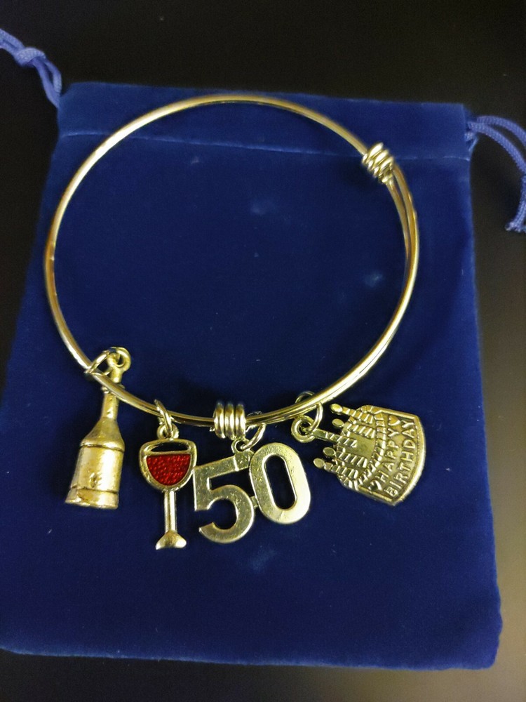 50th Birthday Wire Bracelet