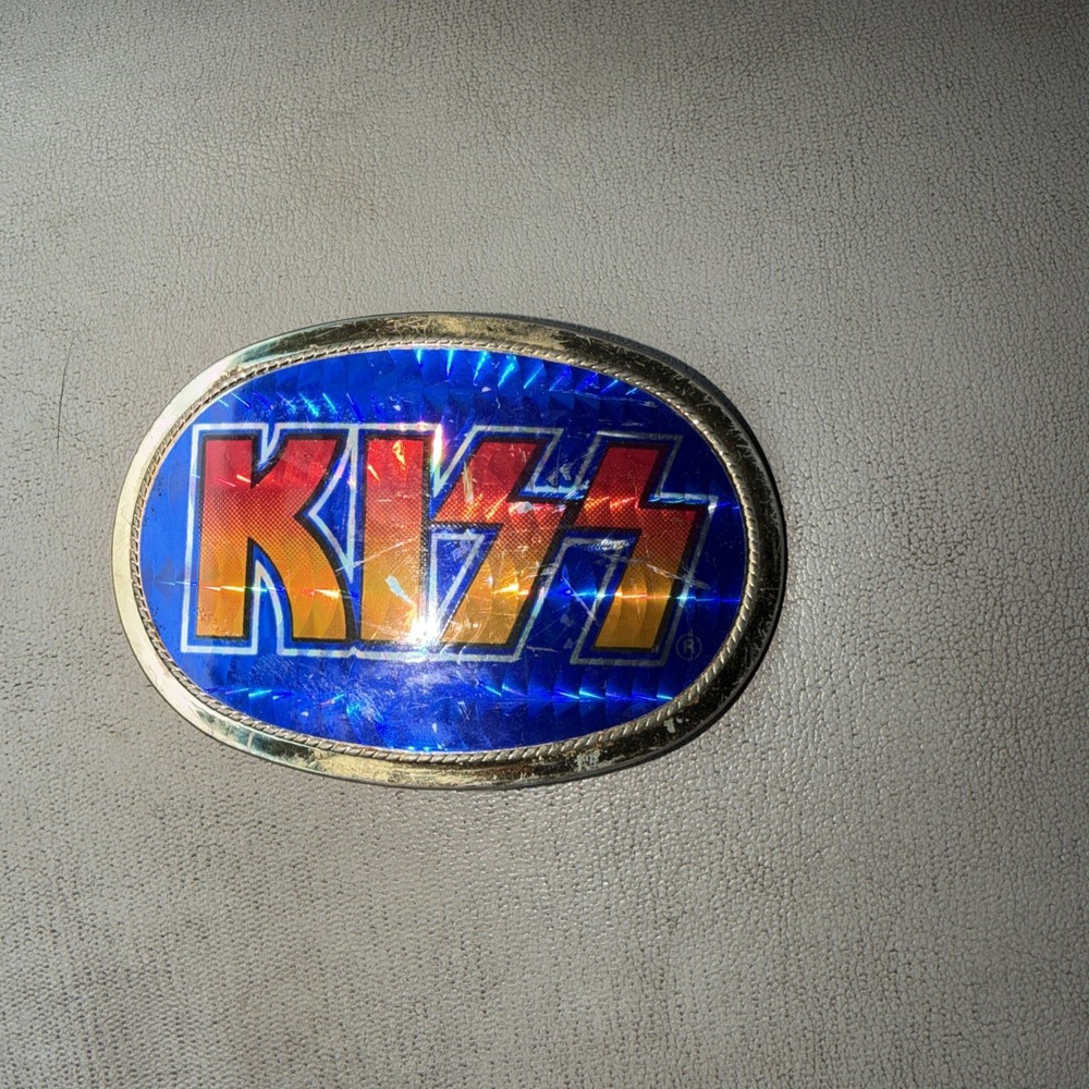 KISS Gold PRISM Logo 1978 PACIFICA Belt Buckle 90245 True Vintage Rock and Roll