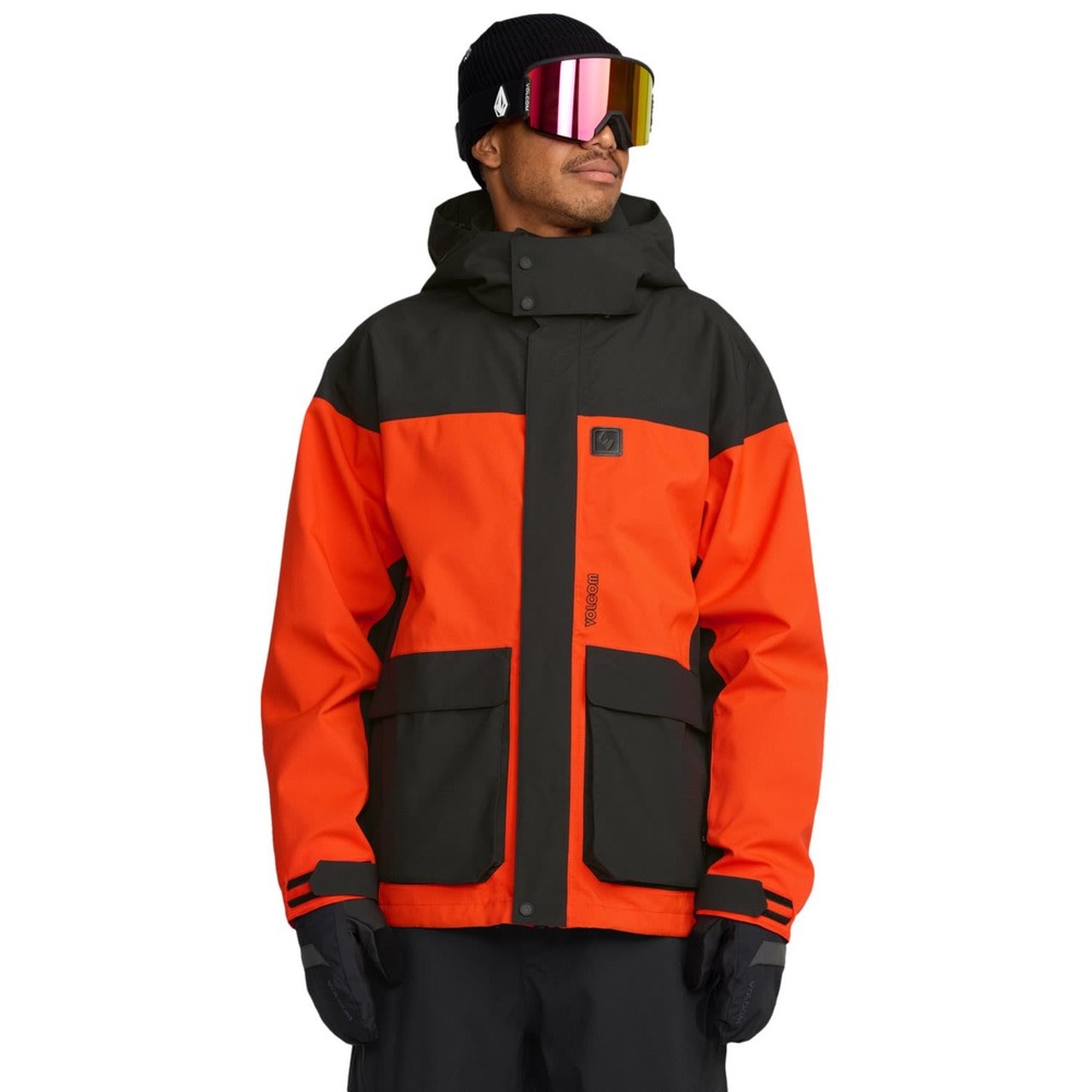 Volcom Kleveland Men's Winter Jacket, Orange Shock, Large